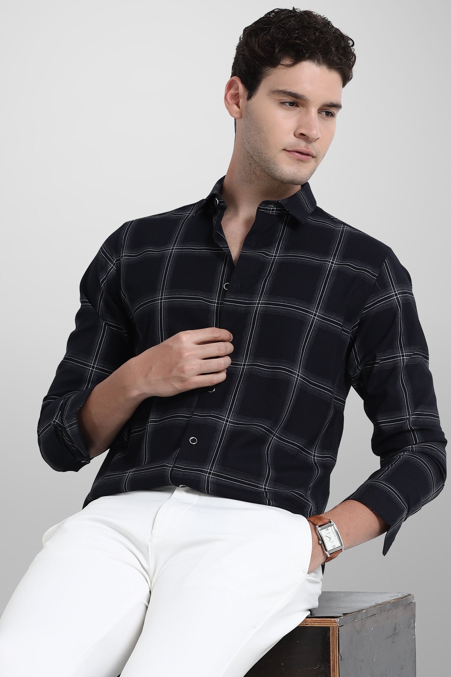 Oldlove Black Box Check Shirt