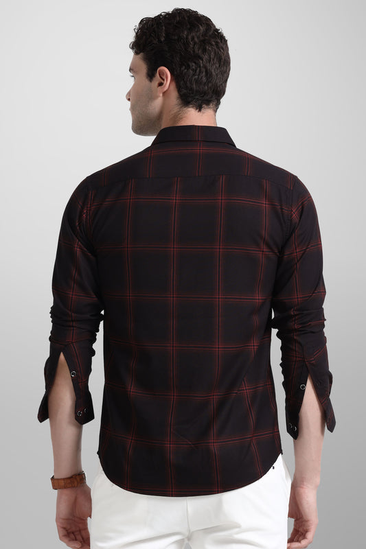 Premium Black Red Checks Shirt