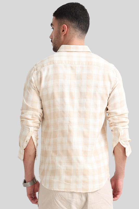 Modern Cream Check Shirt