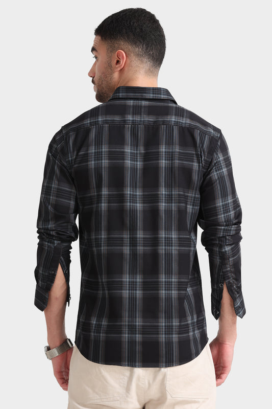 Men’s Black & Grey Check Shirt