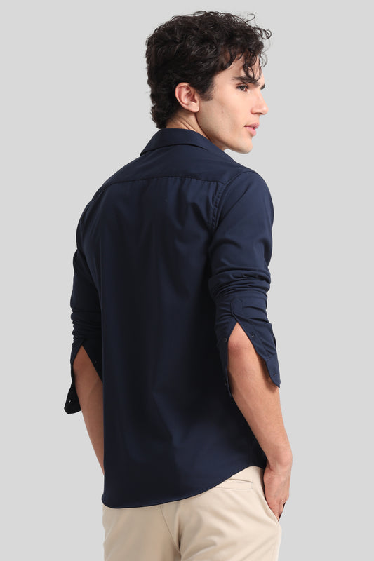 Trendy Navy Blue Formal Shirt