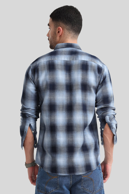 Trendy Blue Checkered Shirt