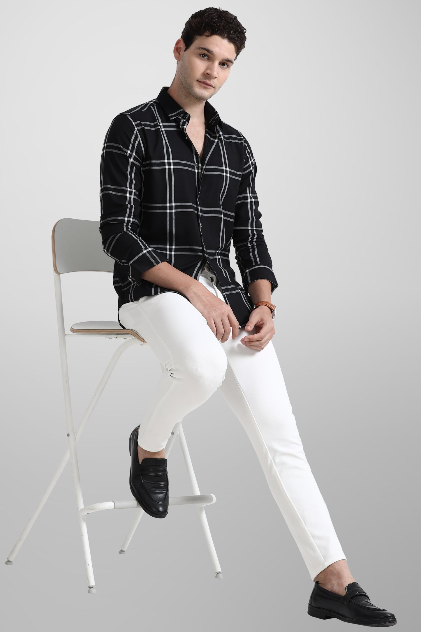 Oldlove Black Check Shirt