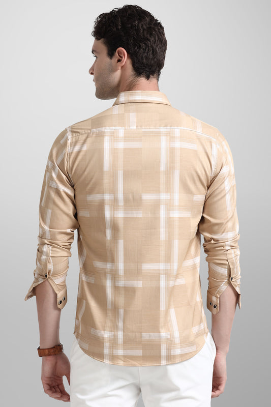 Premium Cream White Check Shirt