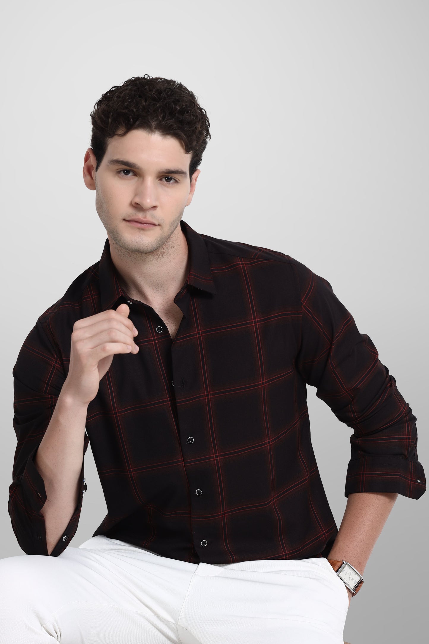 Premium Black Red Checks Shirt