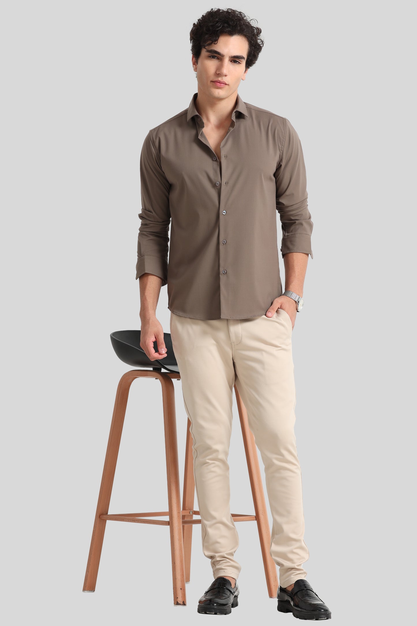 Trendy Brown Formal Shirt