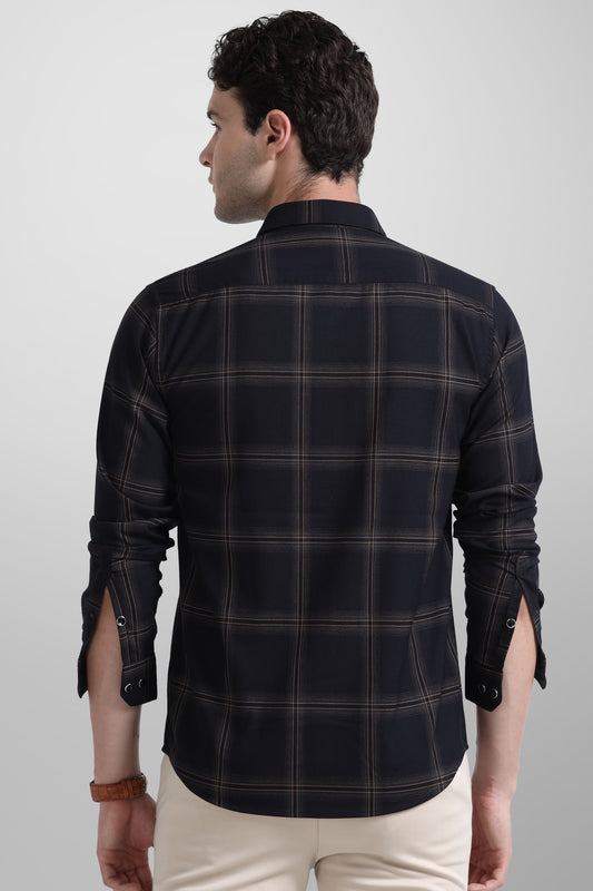 Premium Black Gold Check Shirt