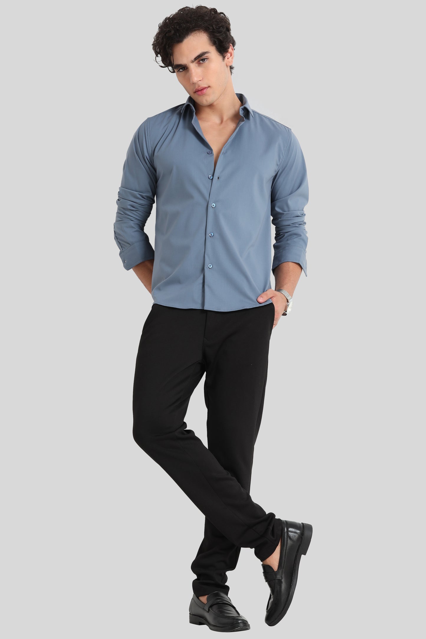 Trendy Light Blue Formal Shirt