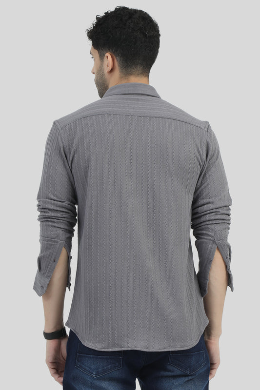 Oldlove Grey Textured Shirt