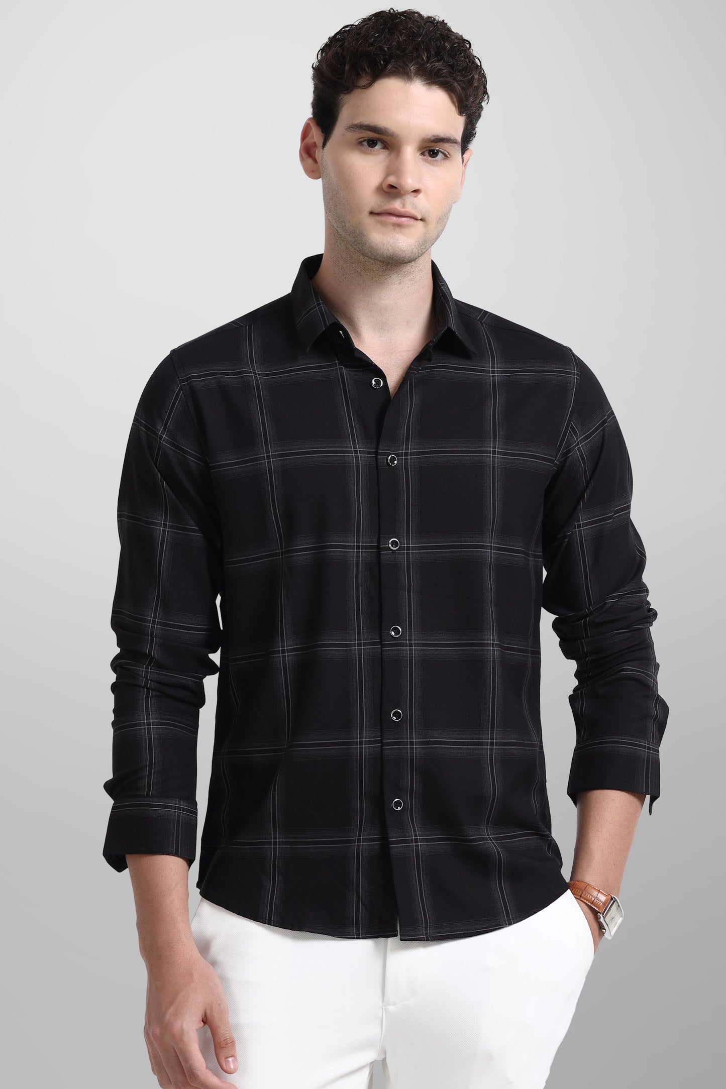 Premium Black Box Check Shirt