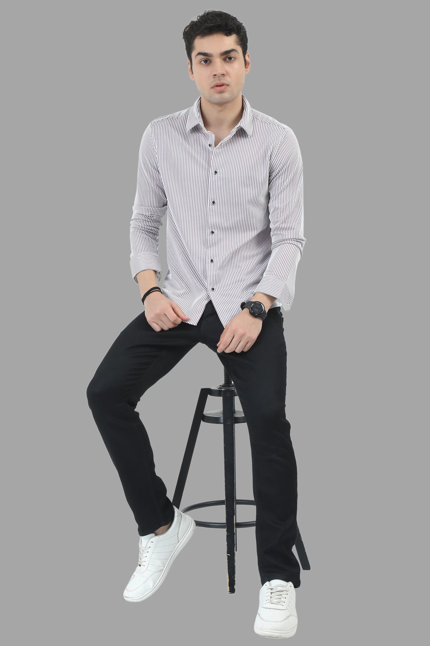 Pink Striped Casual Shirt