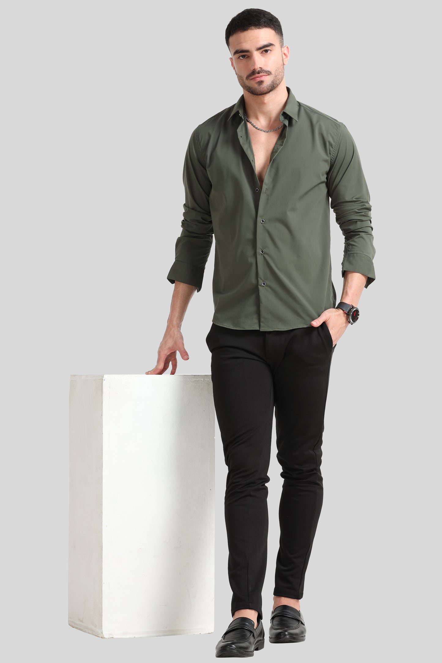 Olive Green Formal Shirt
