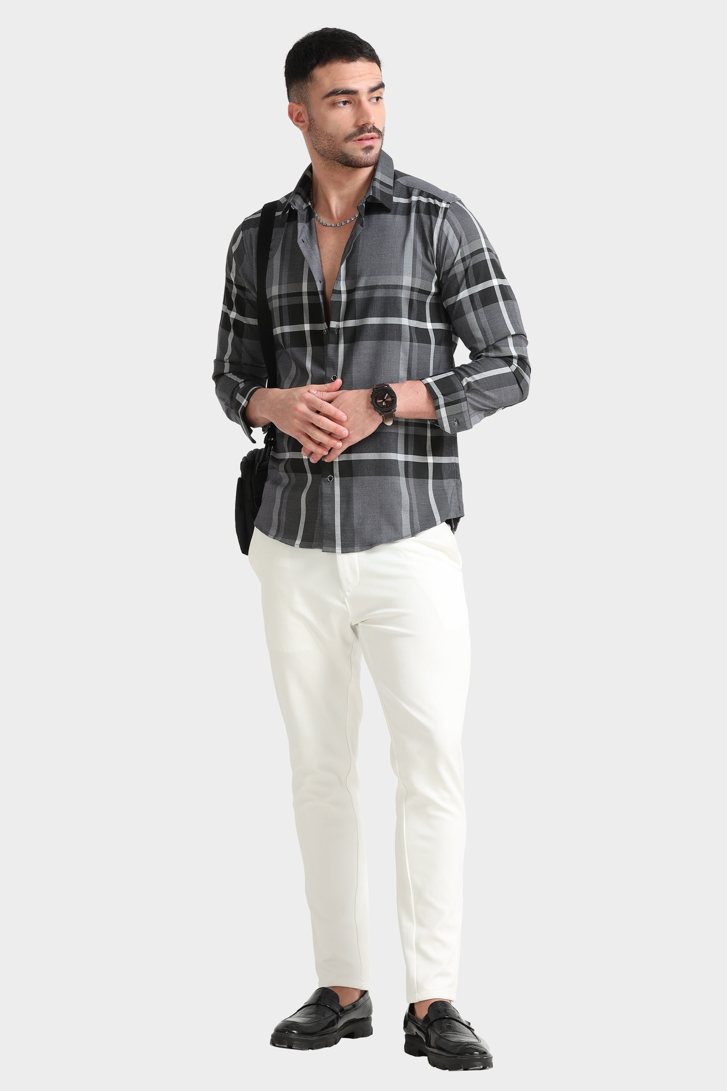 Men’s Grey Checks Shirt