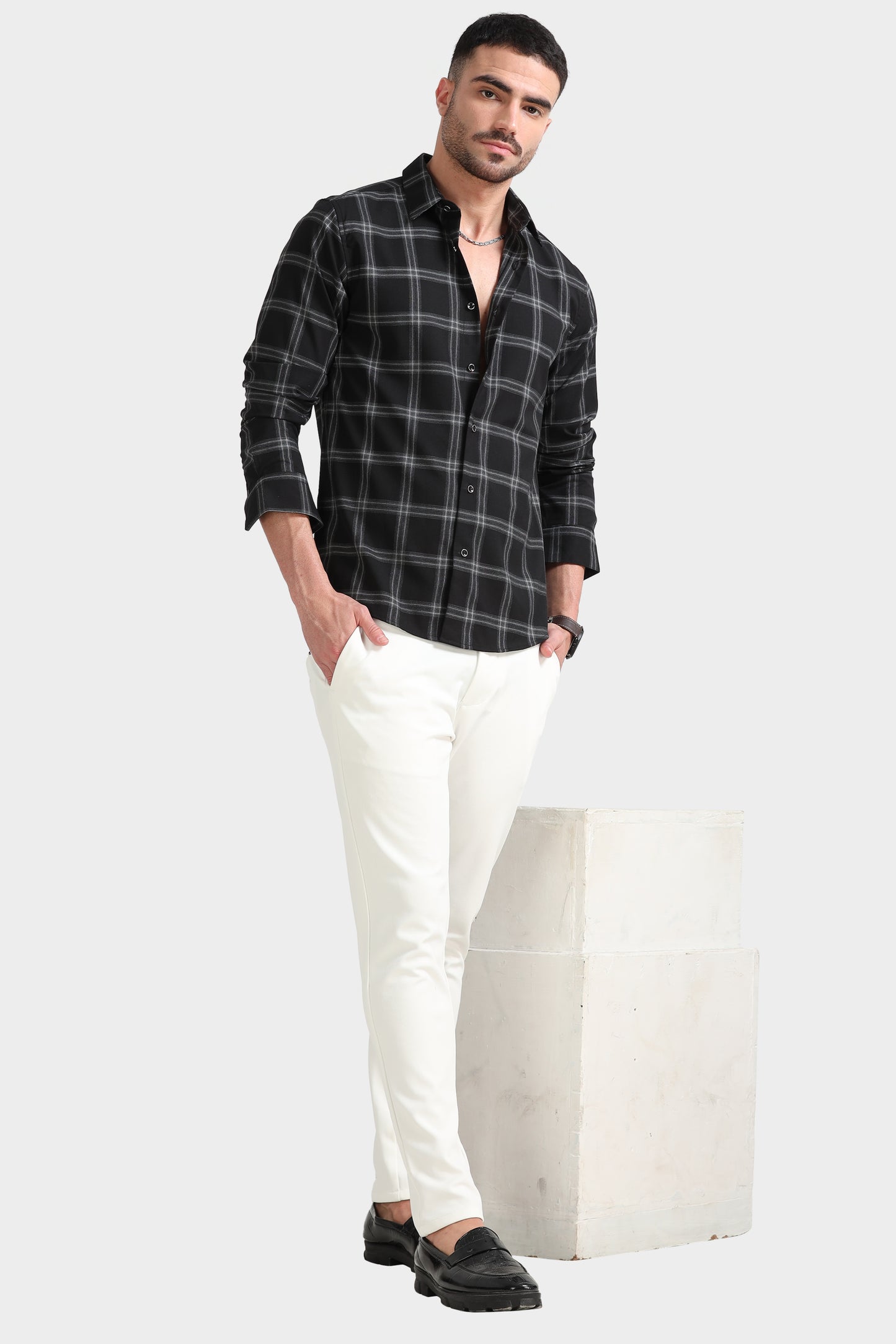 Black & White Checks Shirt