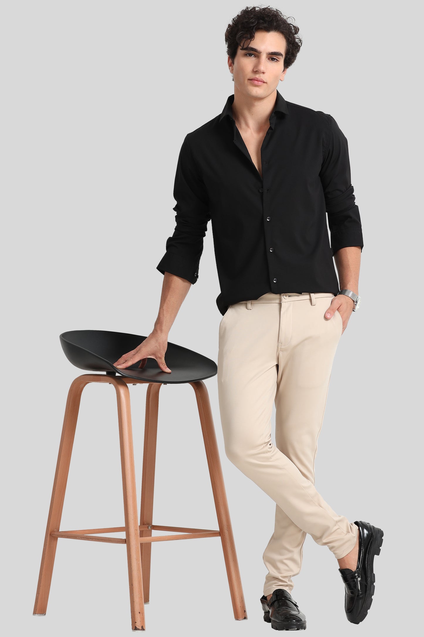 Trendy Black Formal Shirt