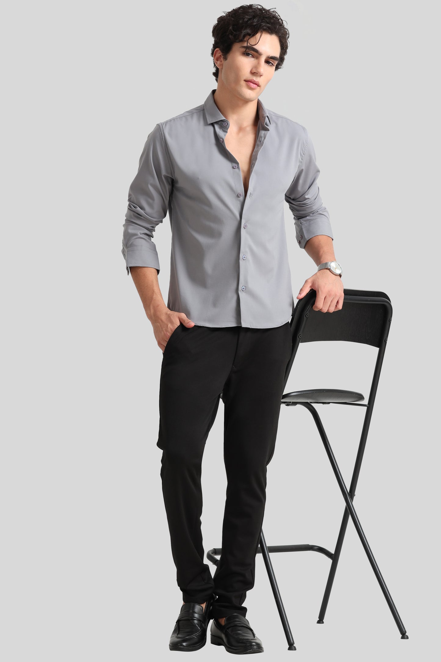 Trendy Grey Formal Shirt
