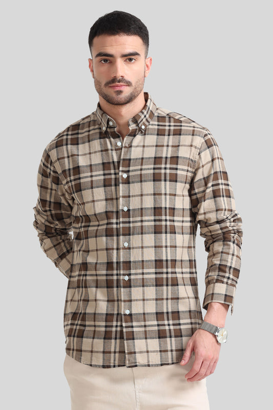 Classic Brown Plaid Shirt