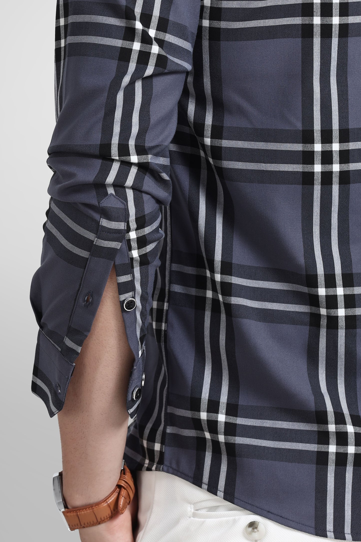 Premium Berry Blue Check Shirt