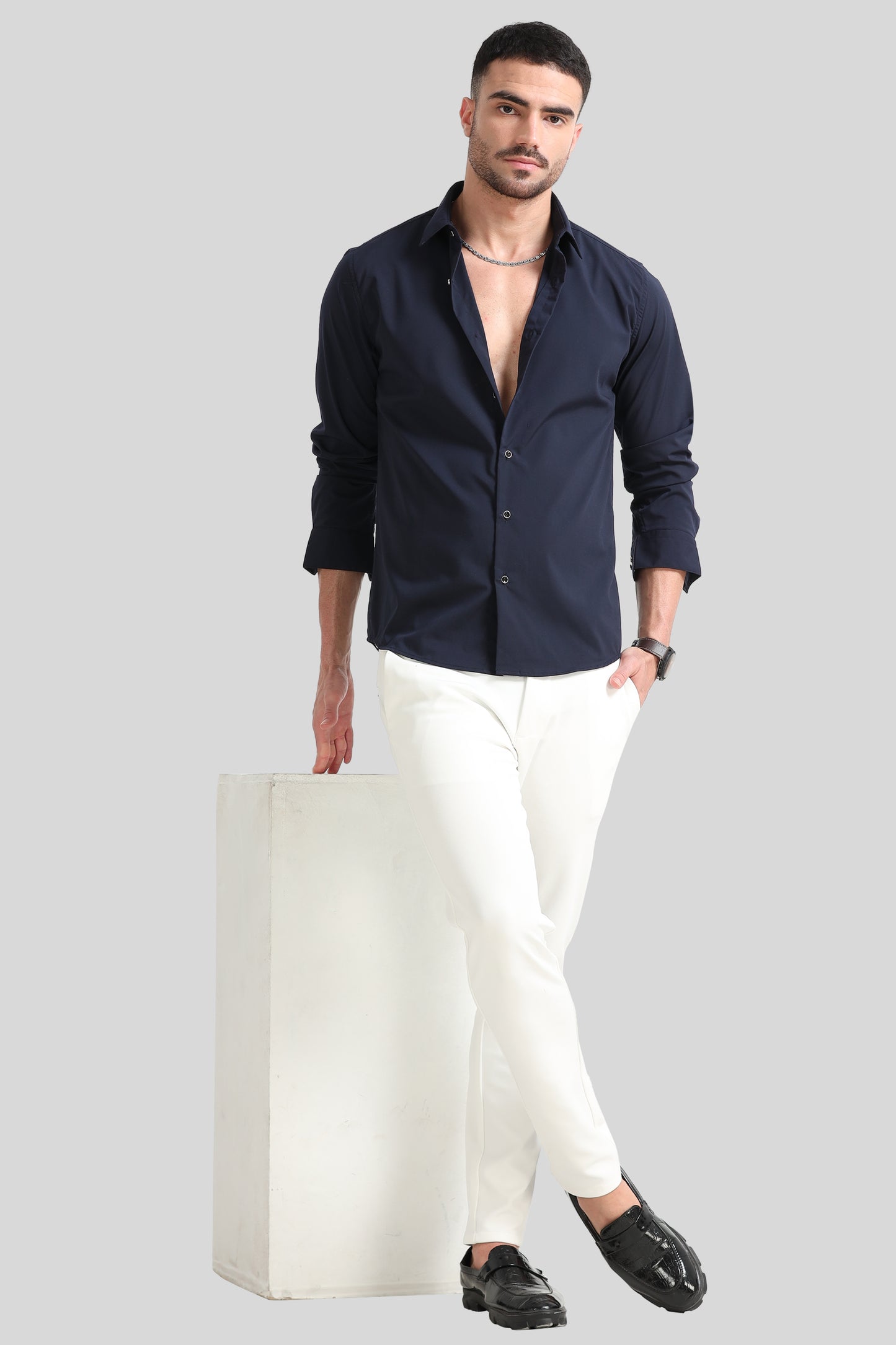 Premium Navy Blue Formal Shirt