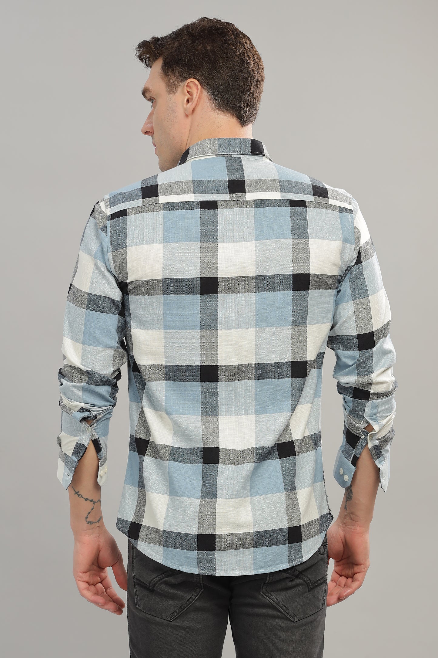 Blue and White Checks Shirt