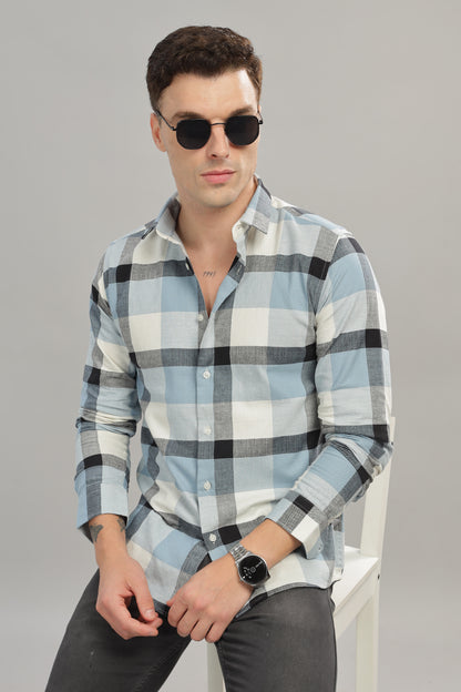 Blue and White Checks Shirt