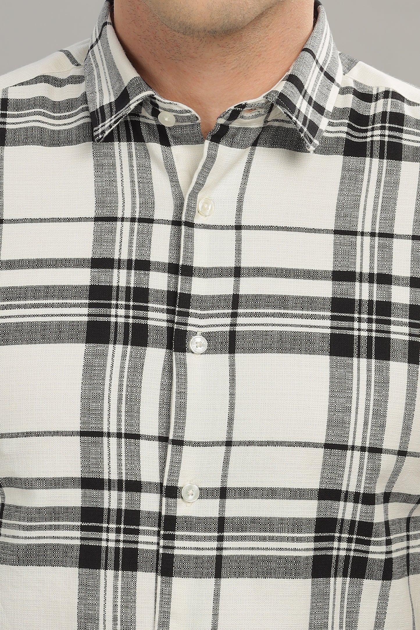 Black with White Check Shirt