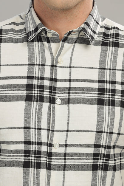 Black with White Check Shirt