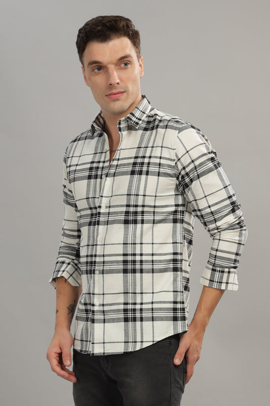 Black with White Check Shirt