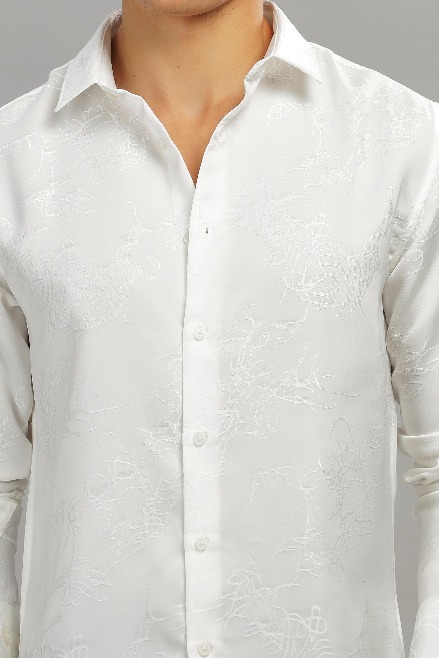 Birch Satin Self-Textured Shirt