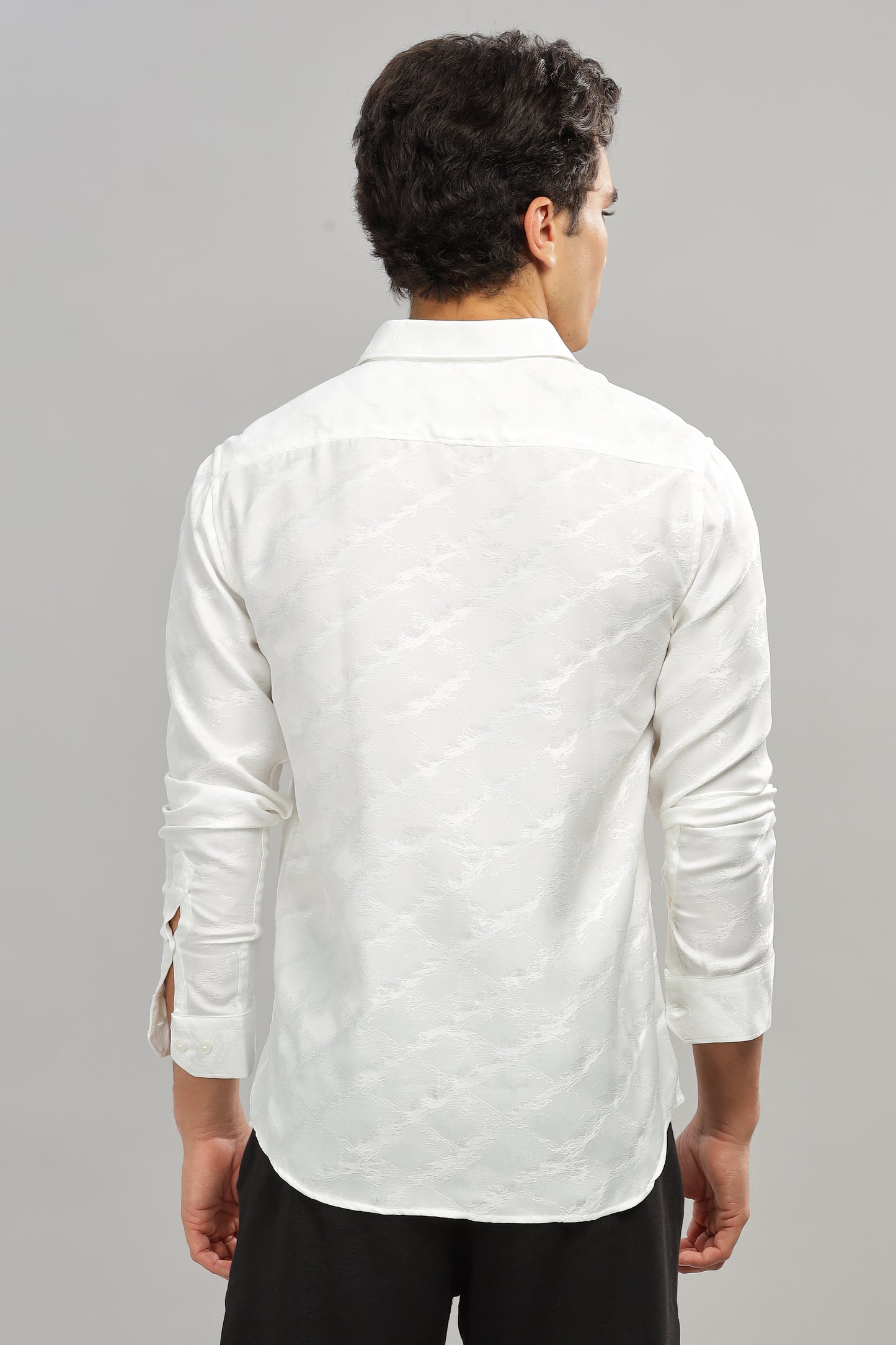Oldlove Satin Self-Textured Shirt