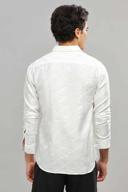 Oldlove Satin Self-Textured Shirt