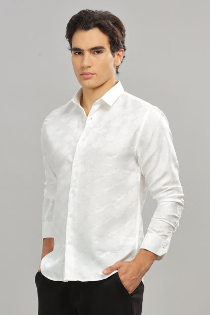 Oldlove Satin Self-Textured Shirt