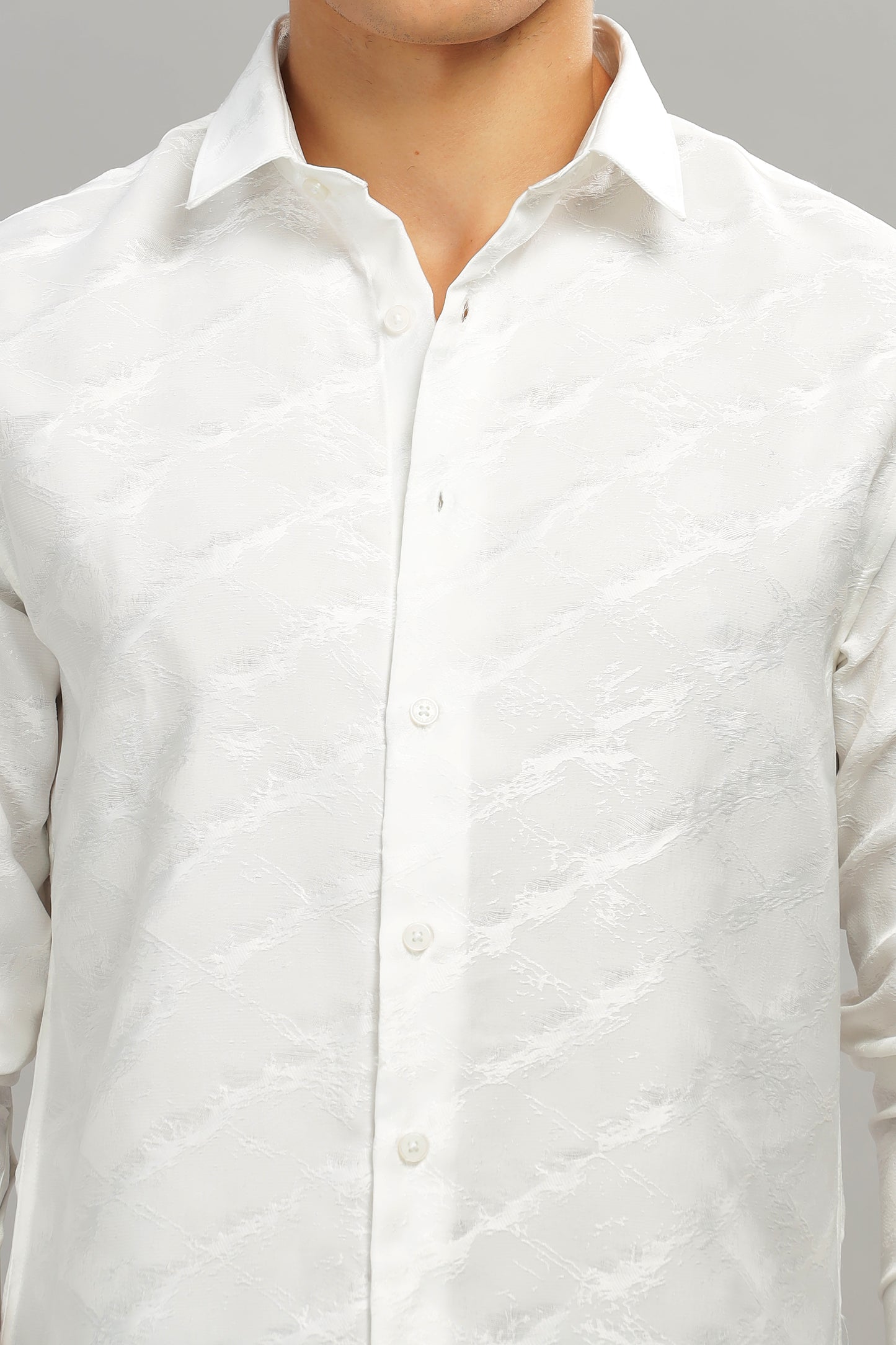 Oldlove Satin Self-Textured Shirt
