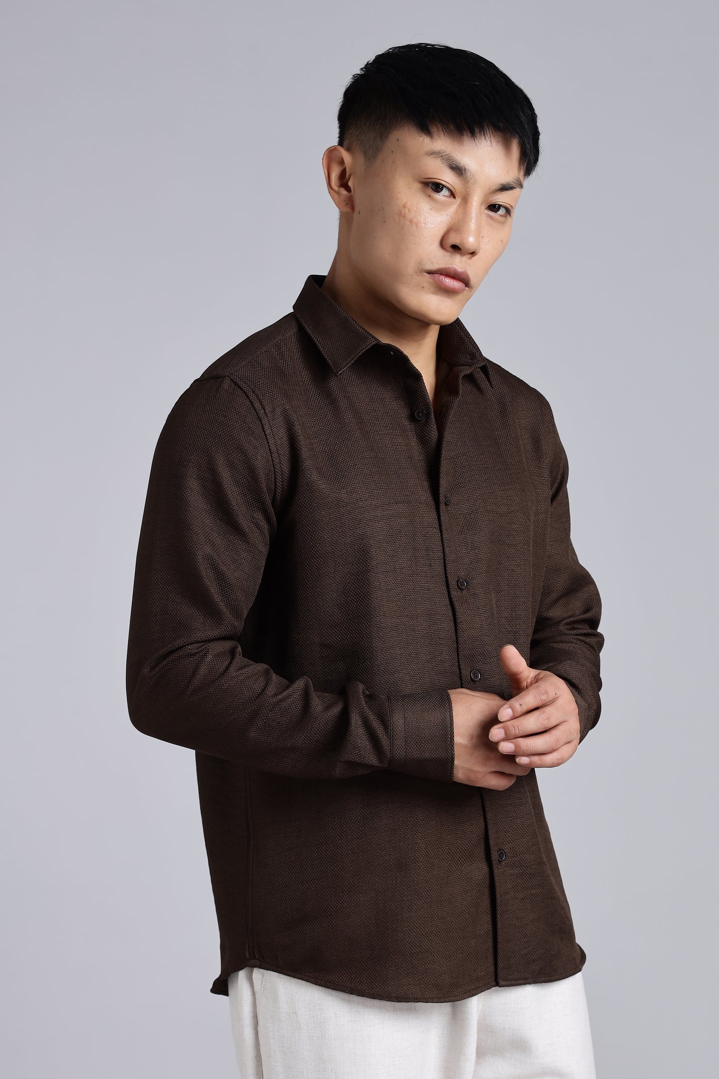 Mocha Majesty Cotton Shirt