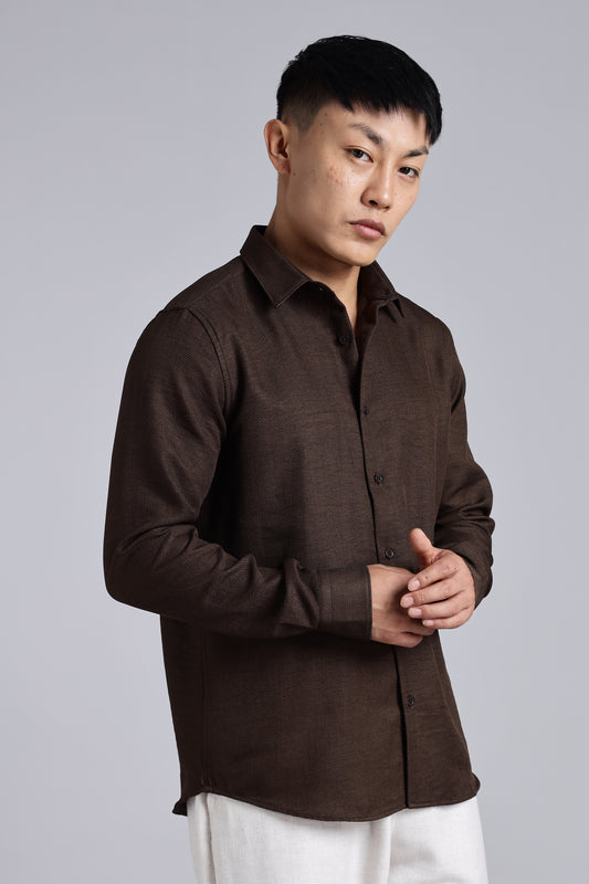 Mocha Majesty Cotton Shirt