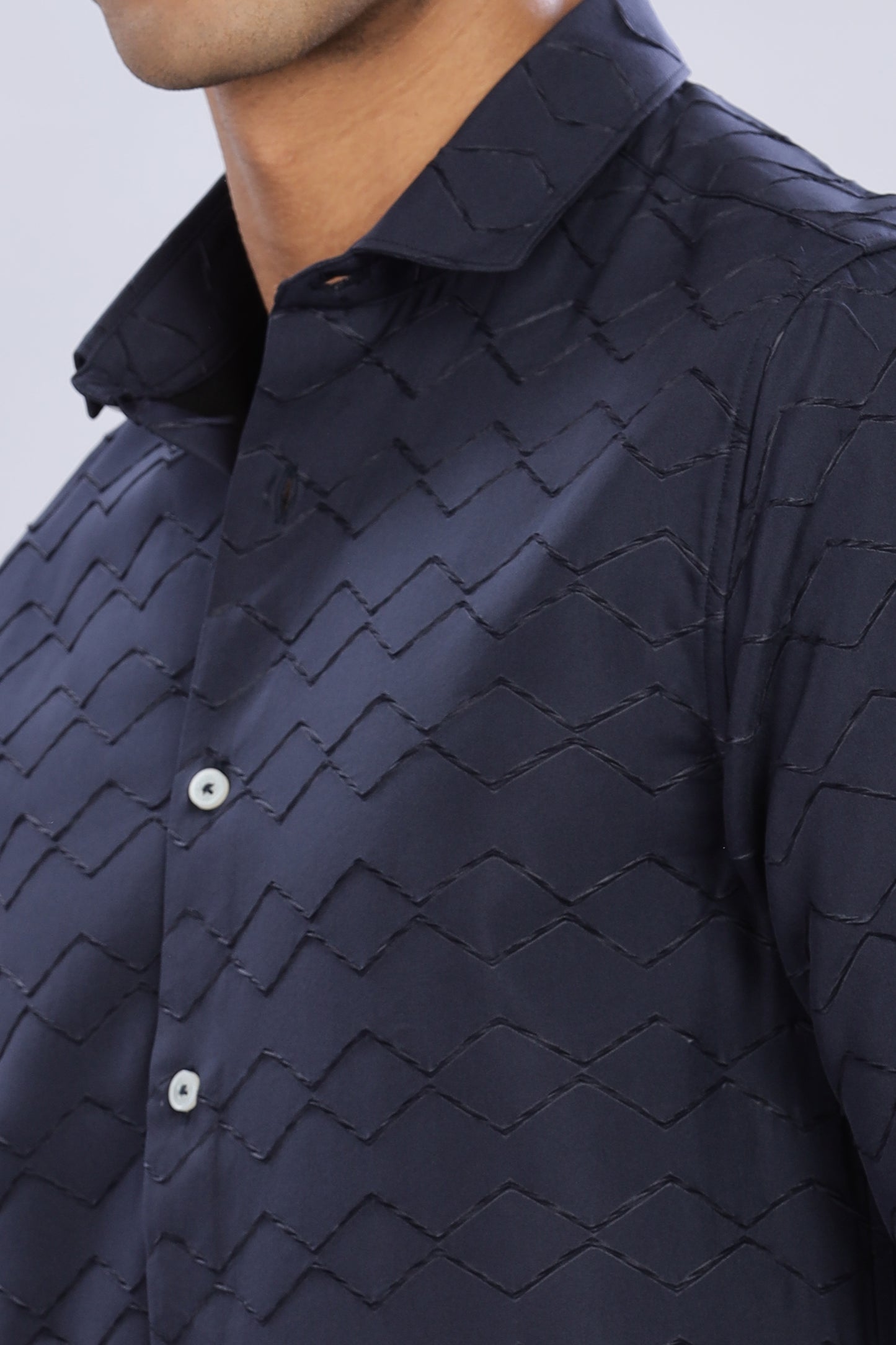 SpectraGrid Oldlove Navy Blue Shirt