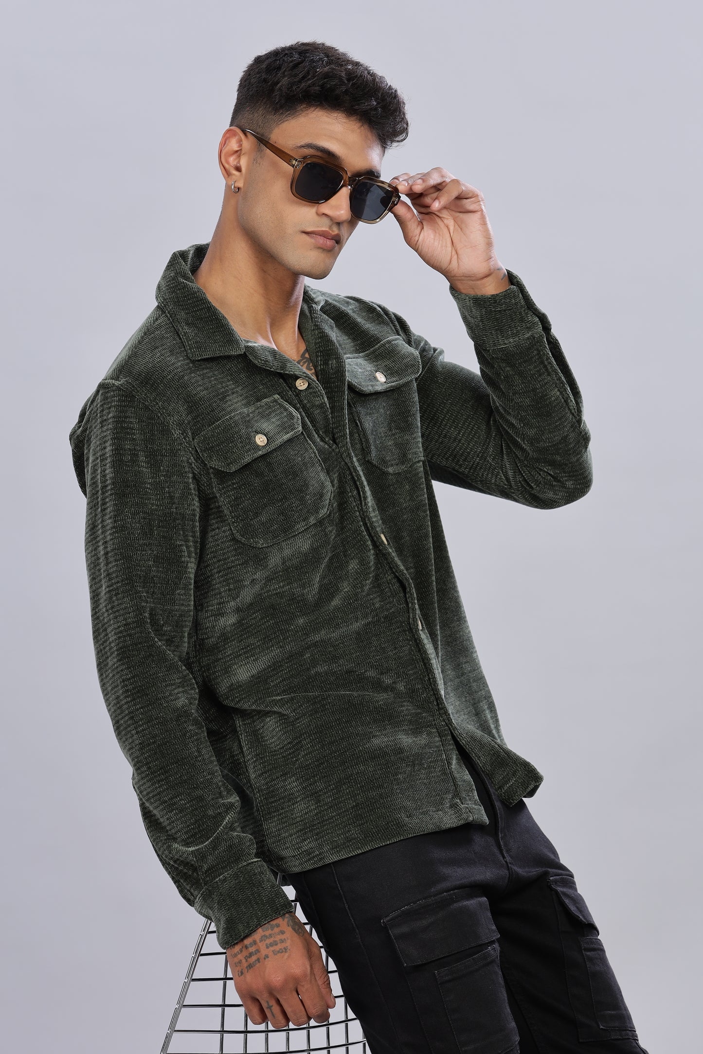 Pine Green Corduroy Shacket