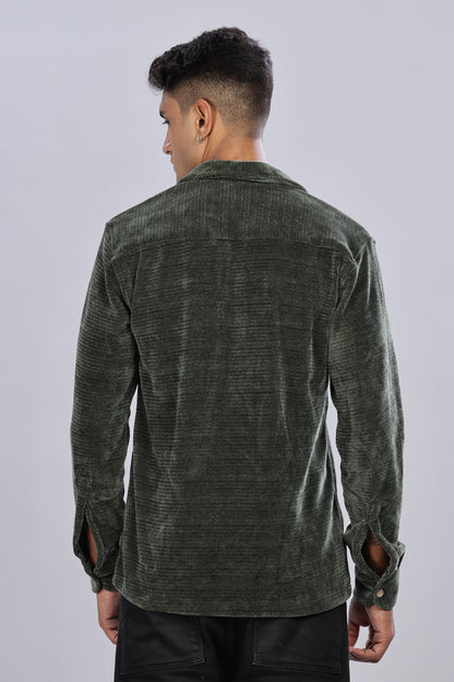 Pine Green Corduroy Shacket