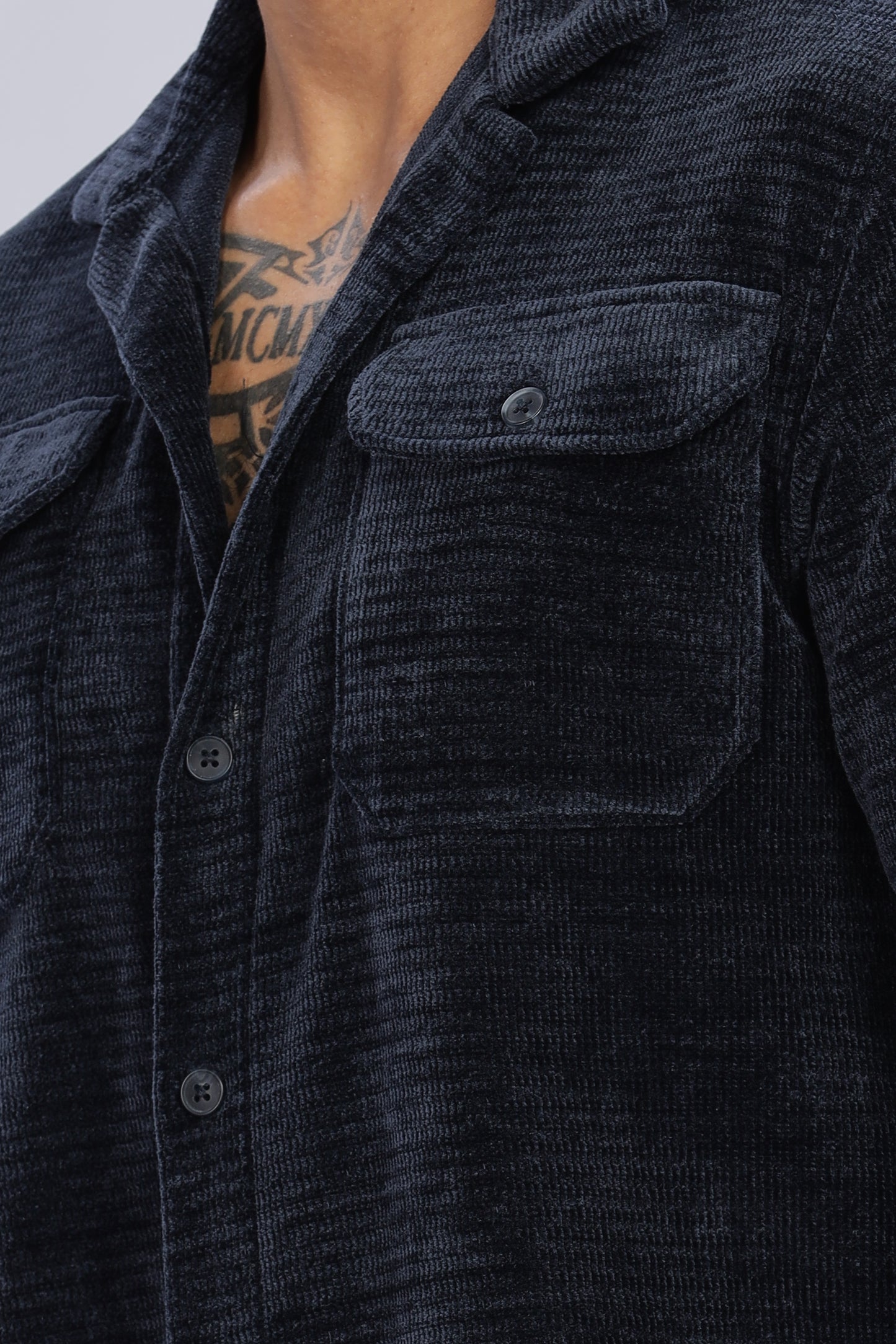 Dark Blue Corduroy Shacket