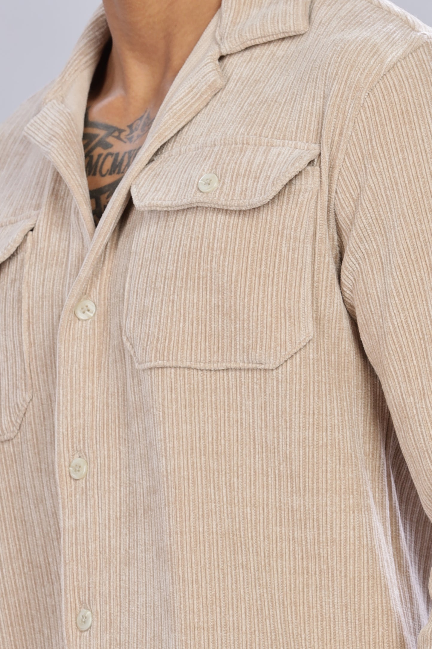 Cream Corduroy Shacket