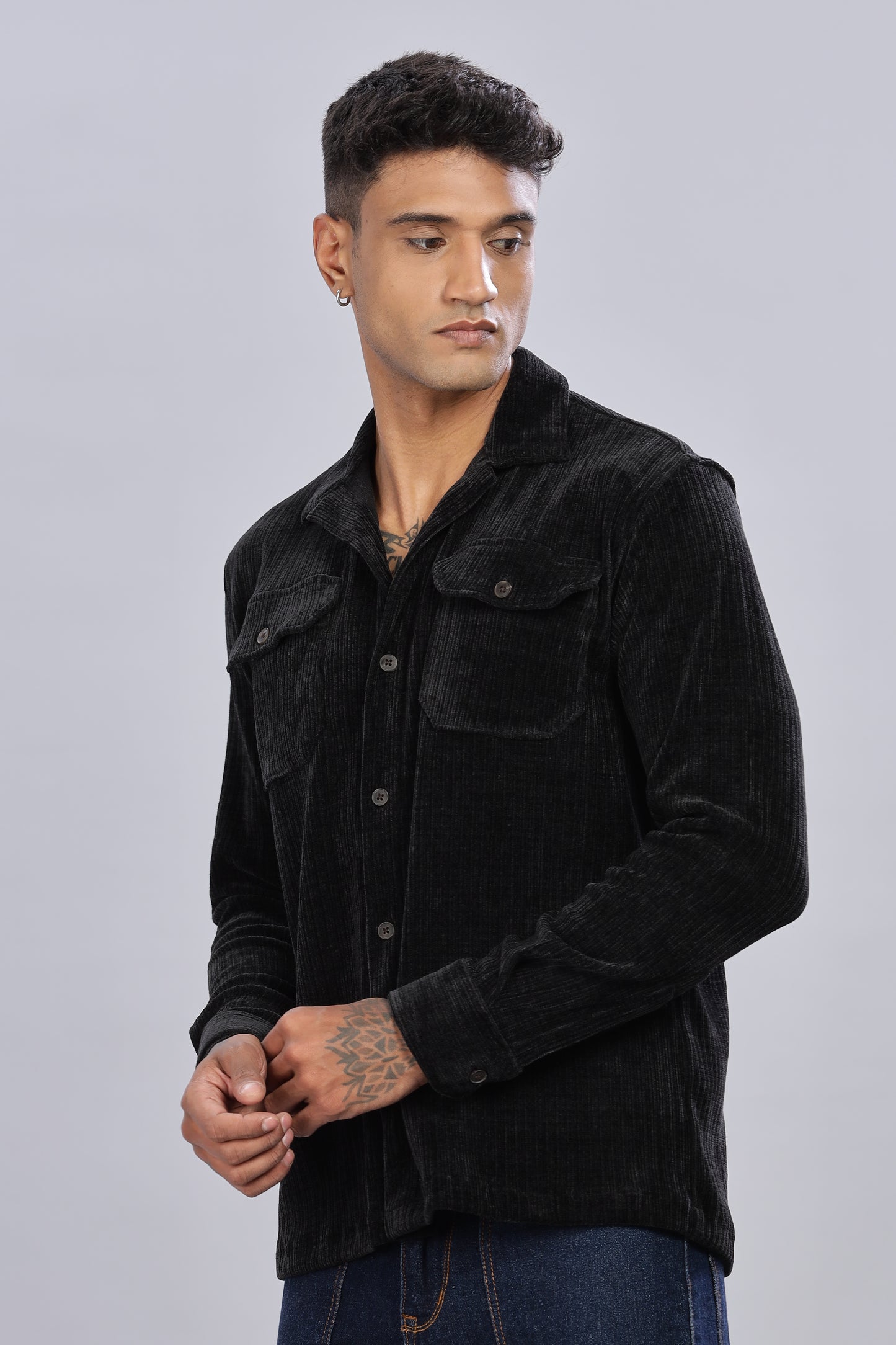 Black pearl Corduroy  Shacket