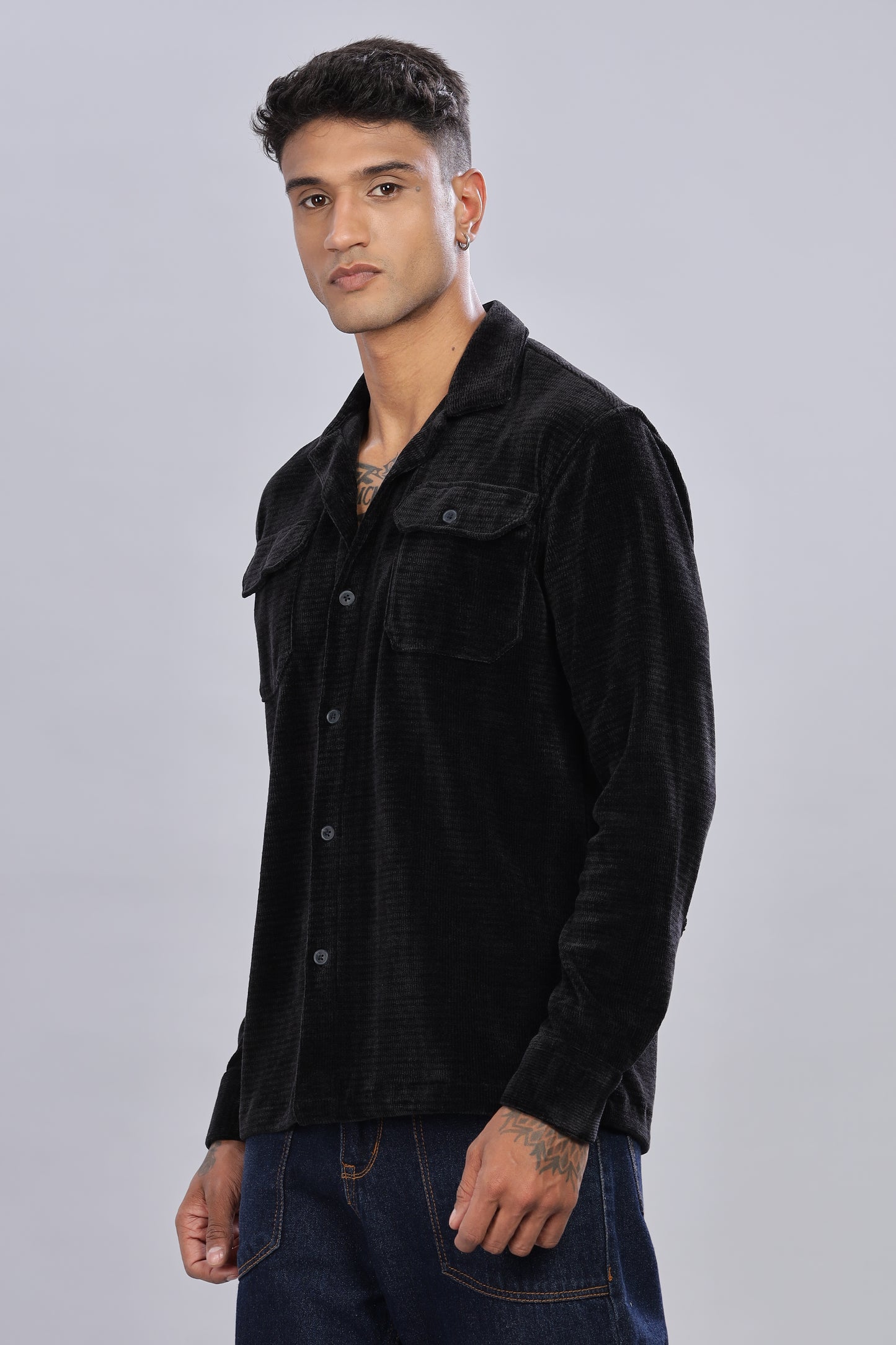Black Corduroy Shacket