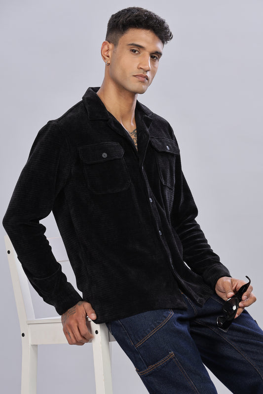 Black Corduroy Shacket