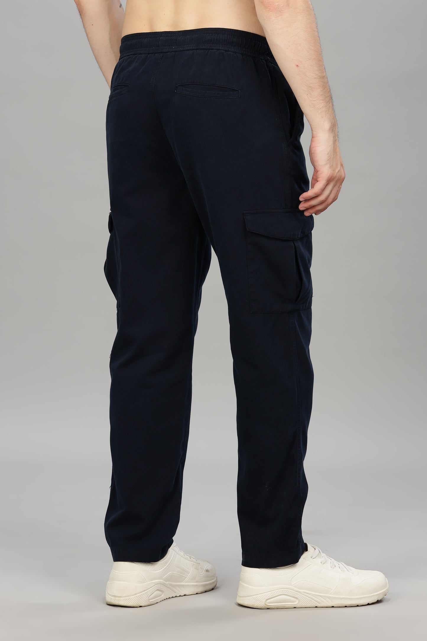 Oldlove Navy Blue Baggy Pant
