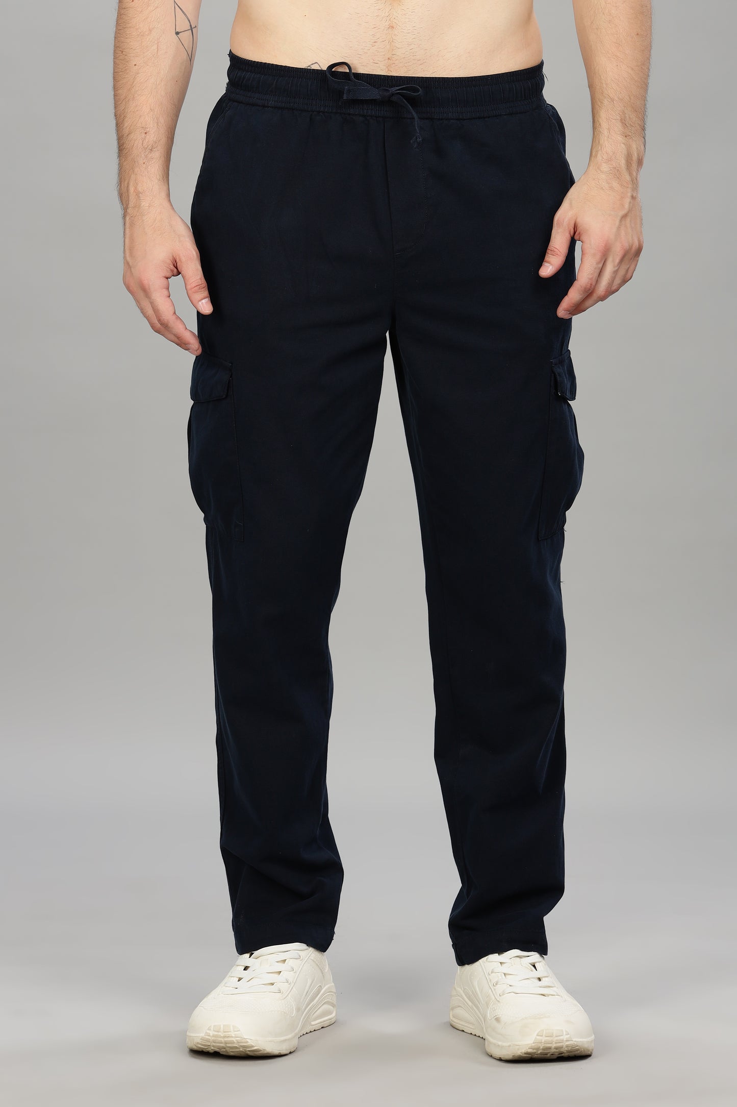 Oldlove Navy Blue Baggy Pant