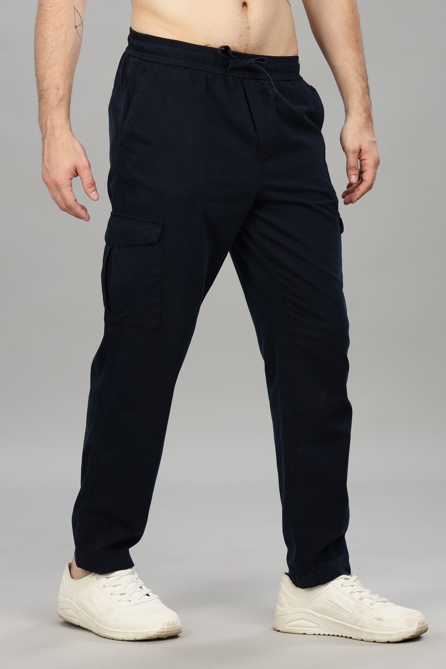 Oldlove Navy Blue Baggy Pant