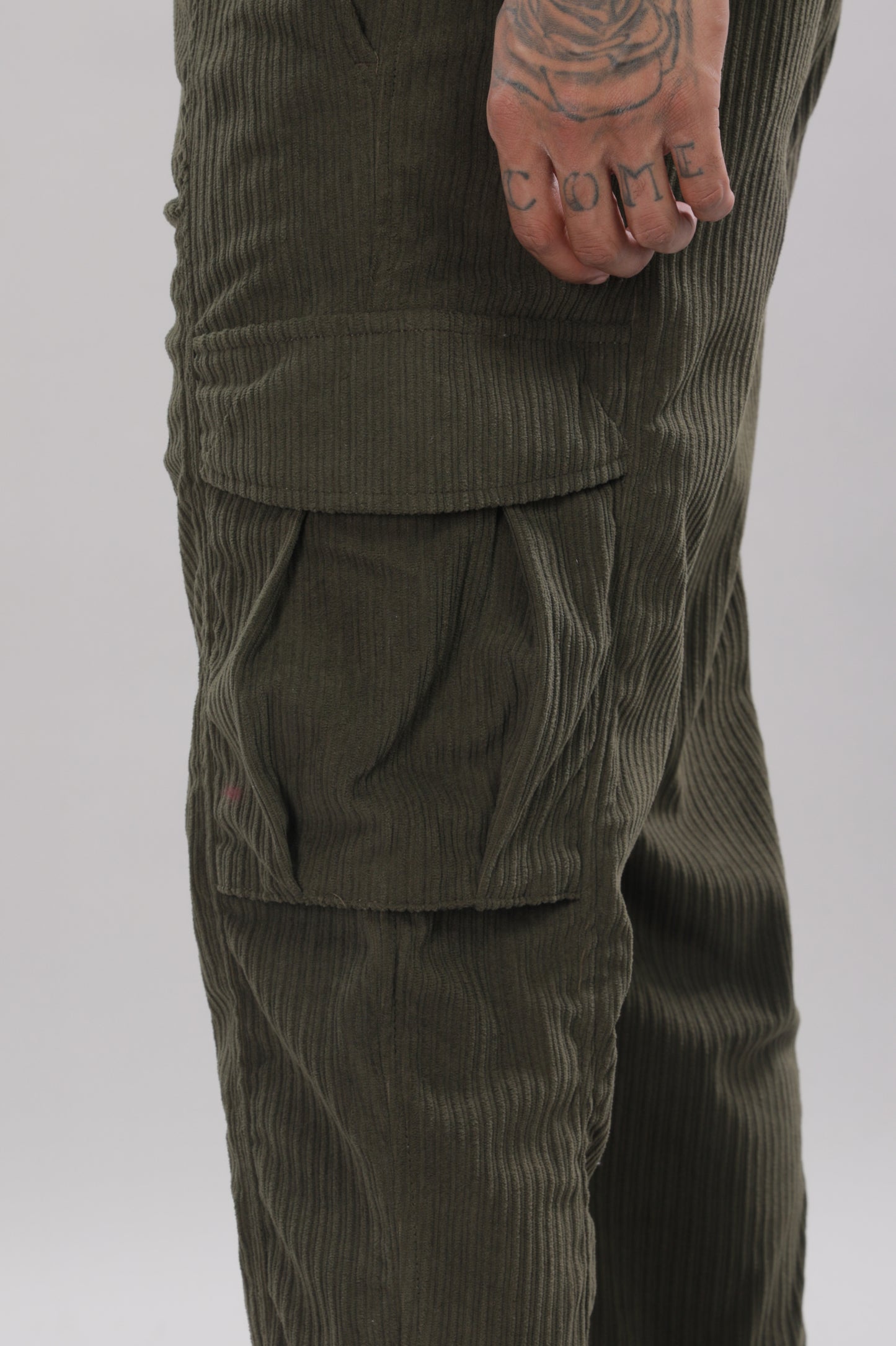 Pine Green Corduroy Cargo Pants