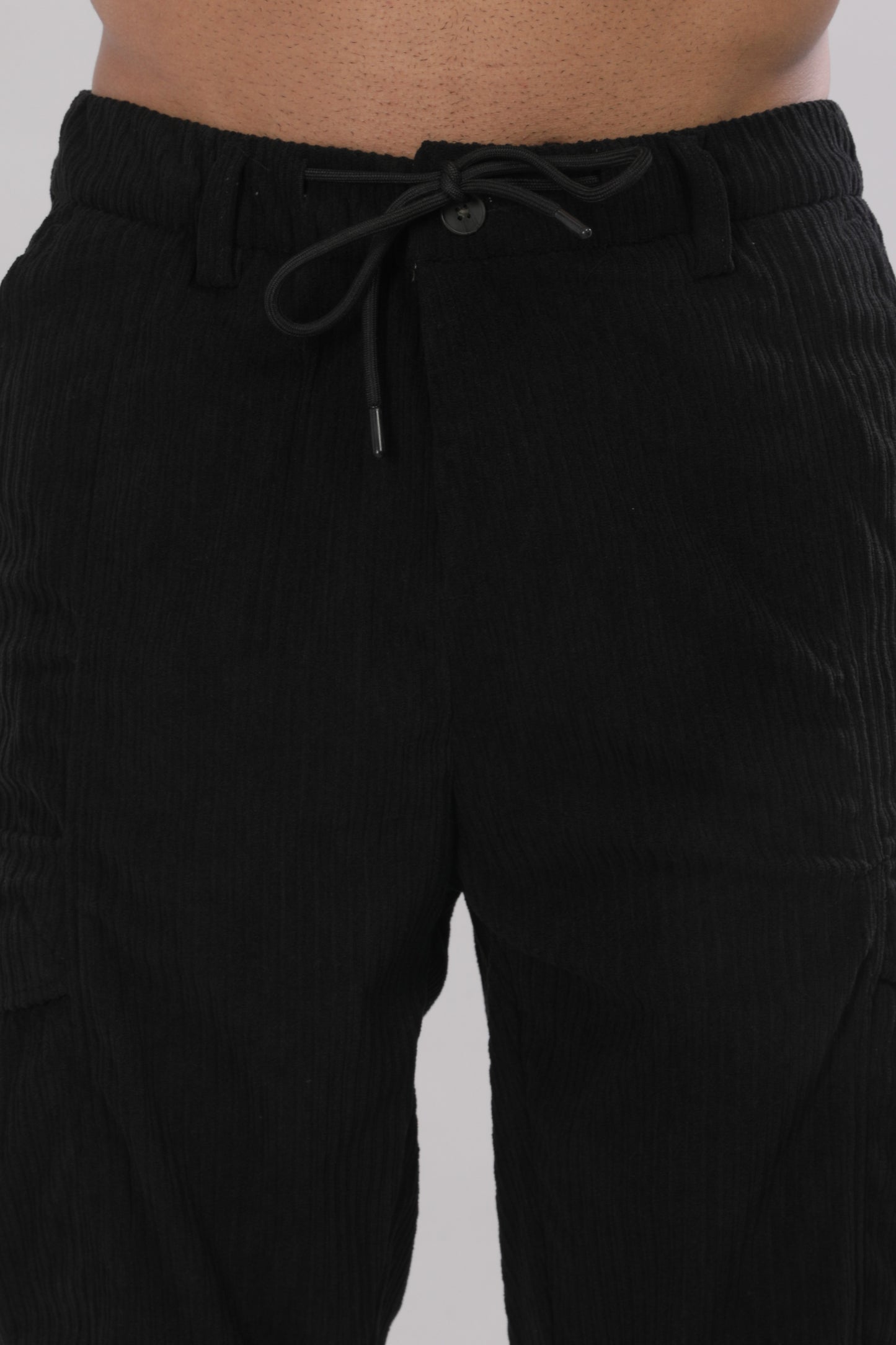 Black Corduroy Cargo Pants