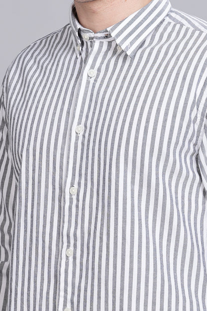 Oldlove Grey Twill Stripe Shirt