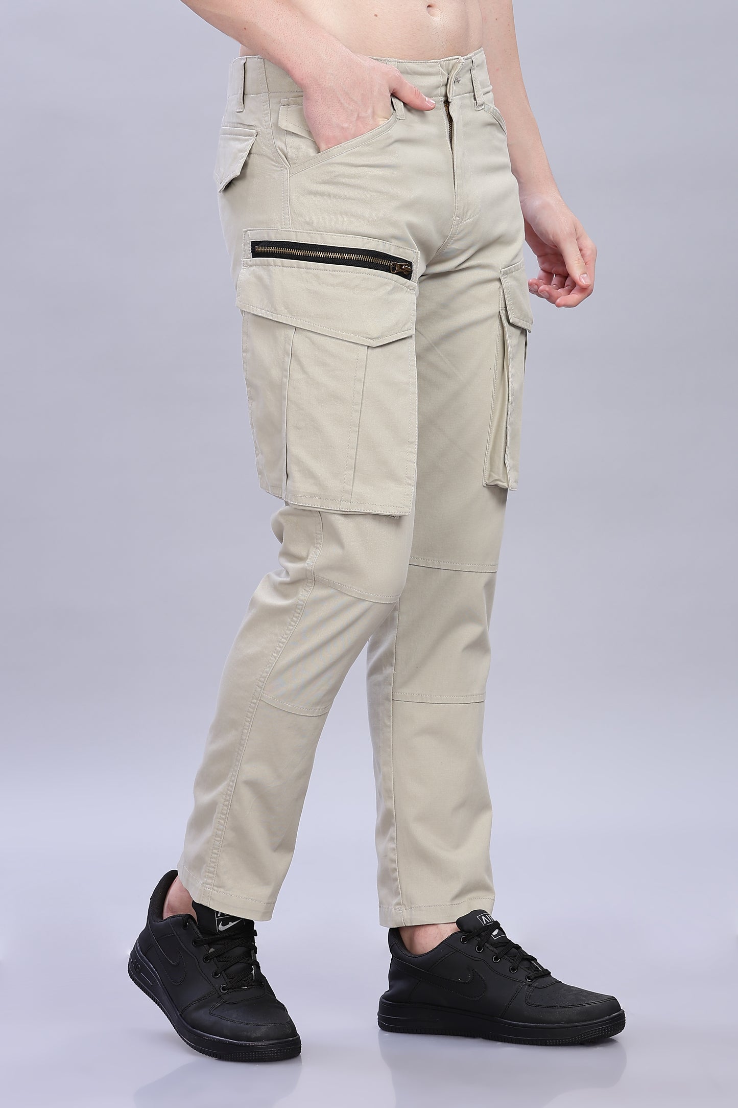 Pale Sandy Korean zipper adventure pants